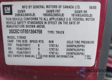 2005 Chevrolet Silverado 1500 Ls из США, поврежденный, VIN 2GCEC13T651394768